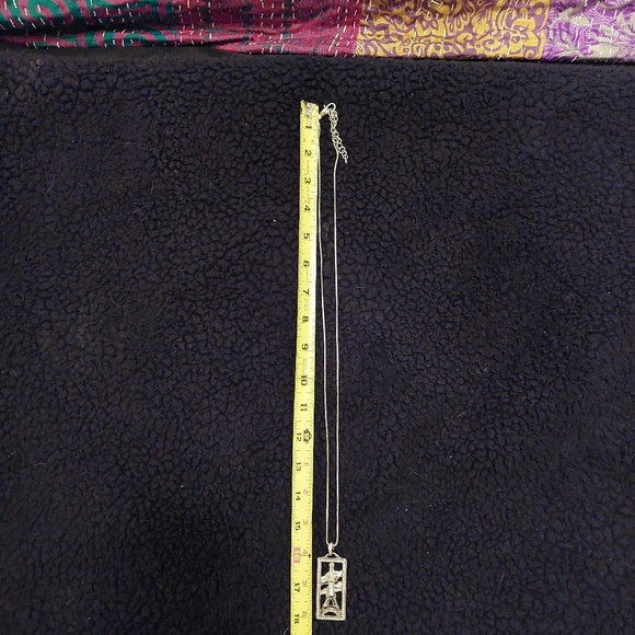 Brighton long silver statement necklace, with rhinestones, Eiffel Tower design. - Picture 5 of 5